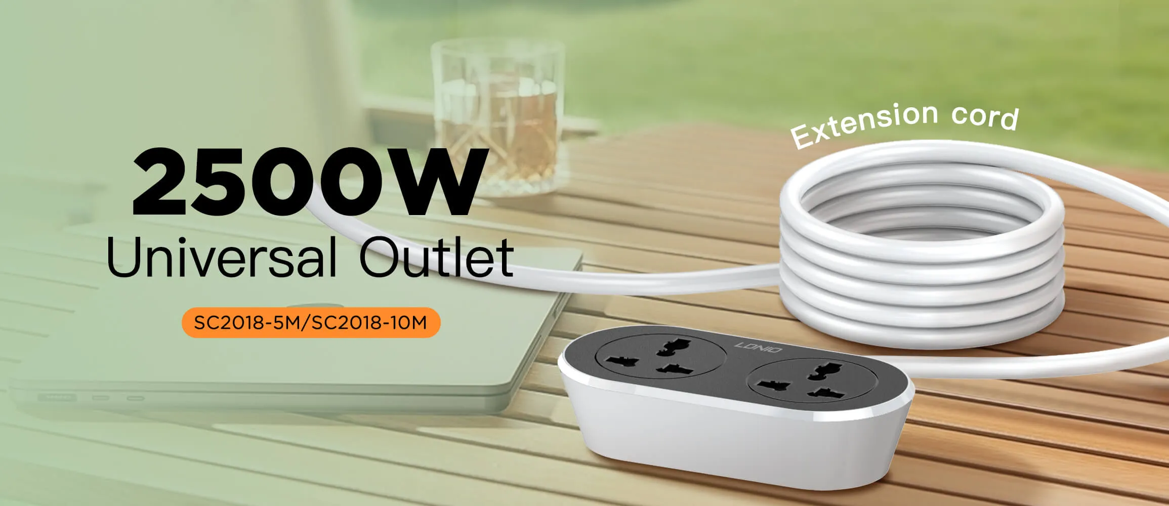 LDNIO SC2018 Universal Outlet Extension Cord