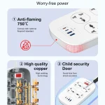 LDNIO SC4407C Universal Outlet 45W USB Power Strip with 4 AC outlets
