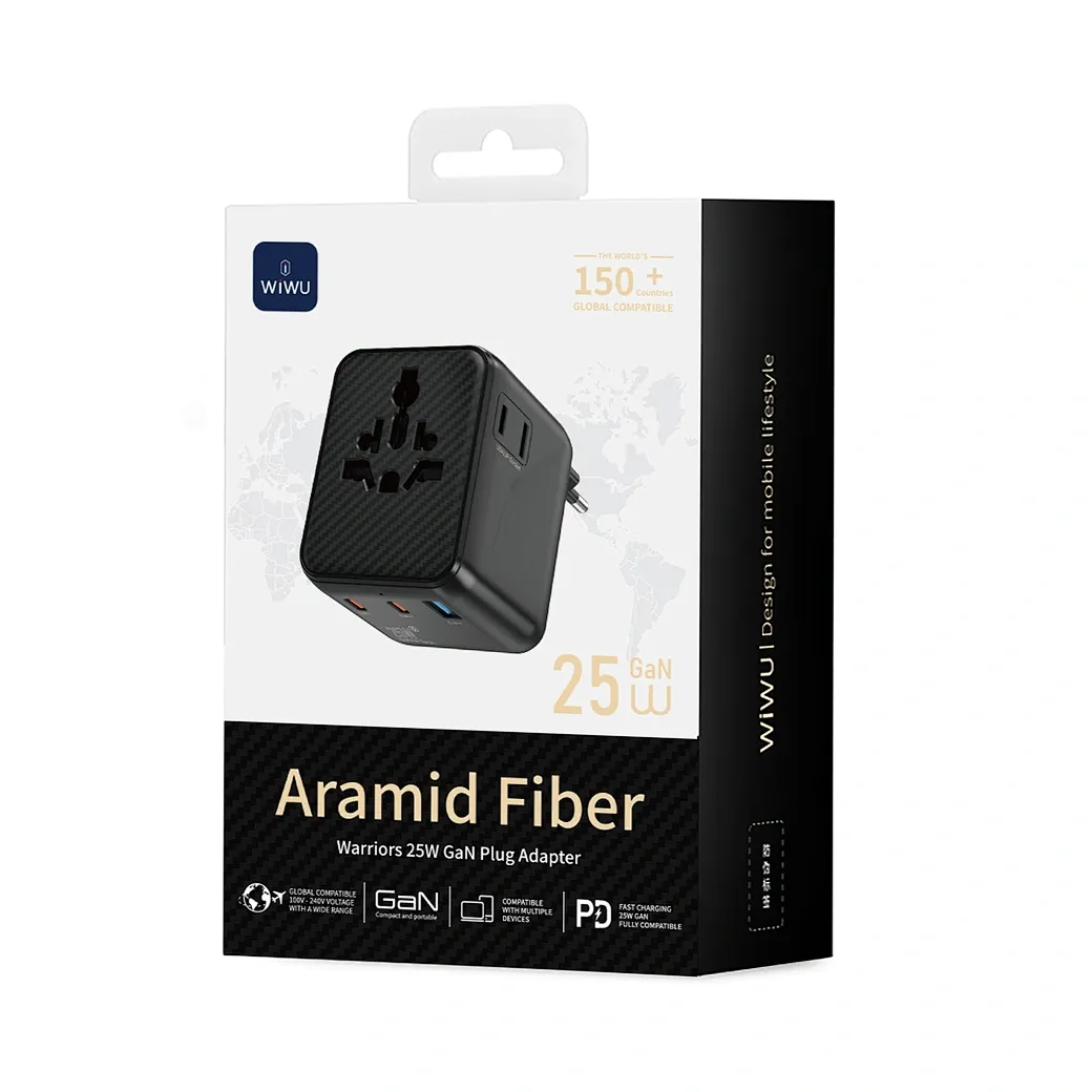 WiWU Aramid Fiber Warrior 25W GaN Universal Adapter
