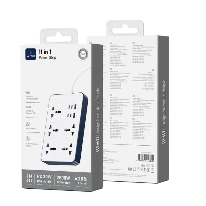 WiWU Wi-S006 20W Gan 11in1 Multifunction Power Strip