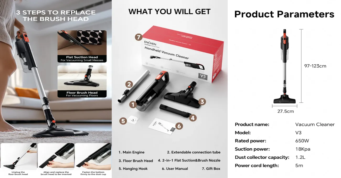 ENCHEN V3 Handheld Vacuum Cleaner High Power