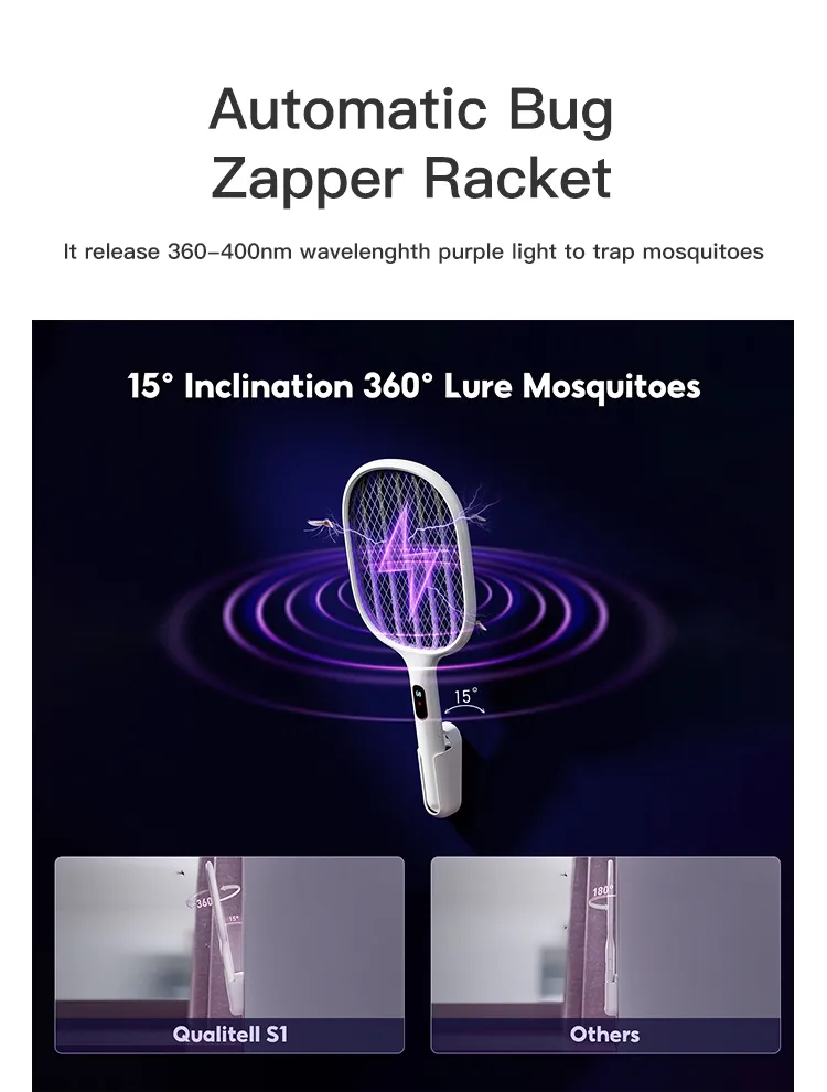 Qualitell S1 Smart Digital Display Electric Mosquito Swatter