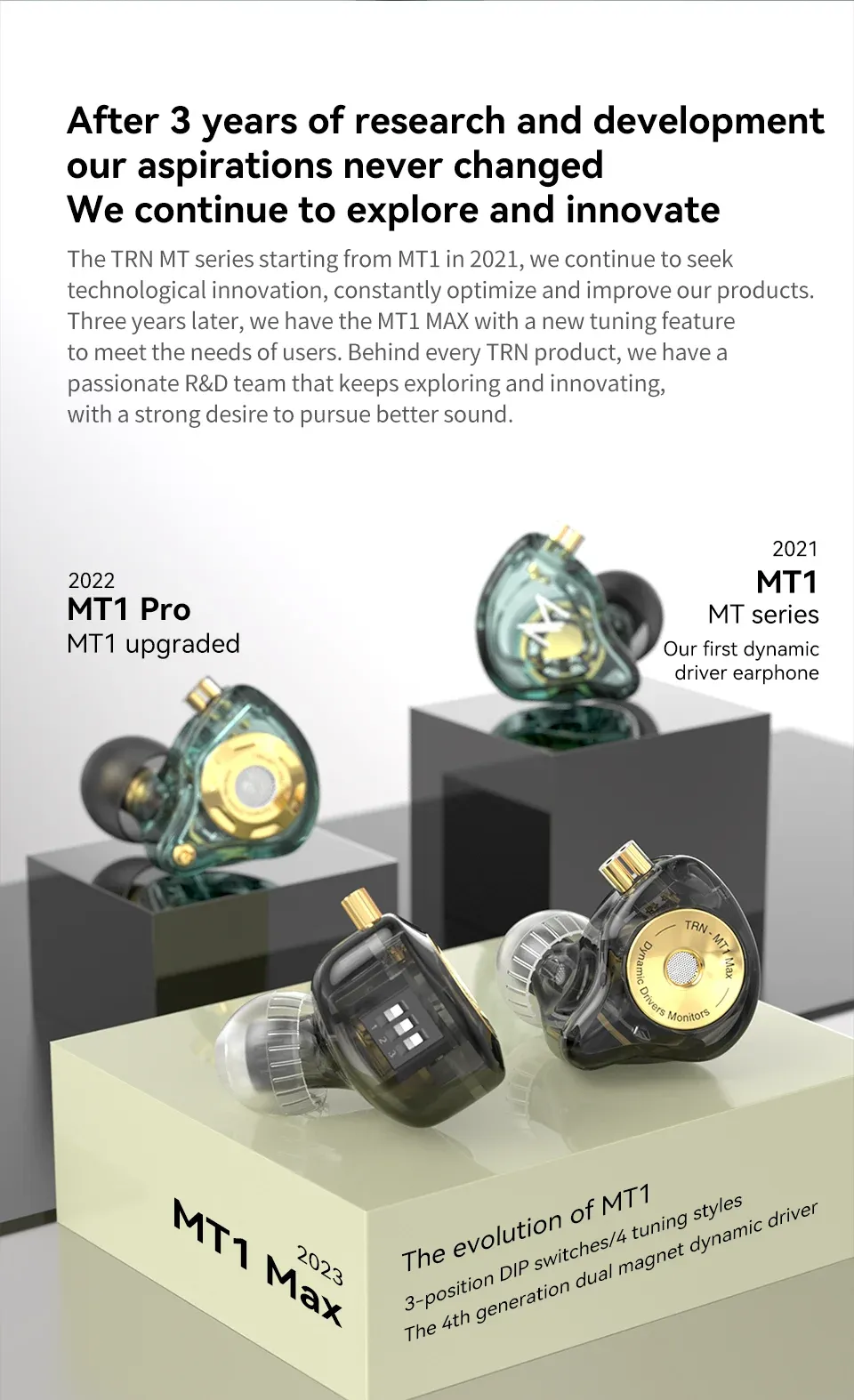TRN MT1 MAX 10mm Dual Magnet Dynamic Driver IEM