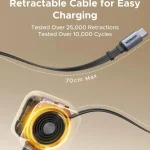 UGREEN Nexode Car Charger 145W with Retractable USB-C Cable EC604 (55910)