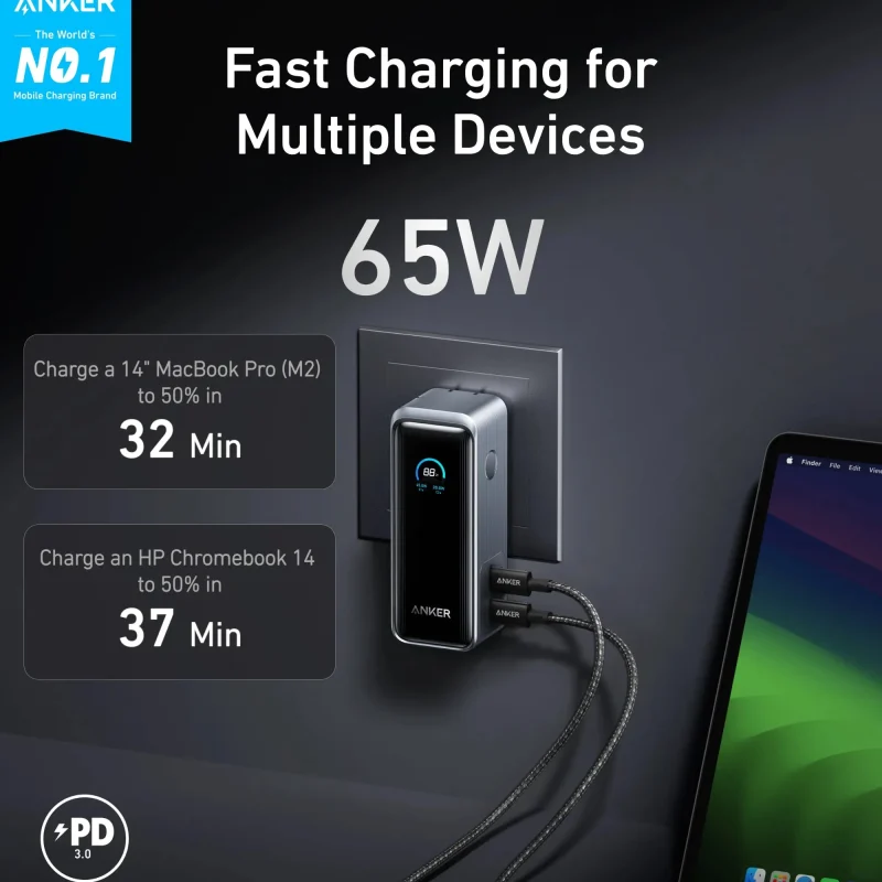 Anker Prime Power Bank (9.6K, 65W, Fusion) A1339