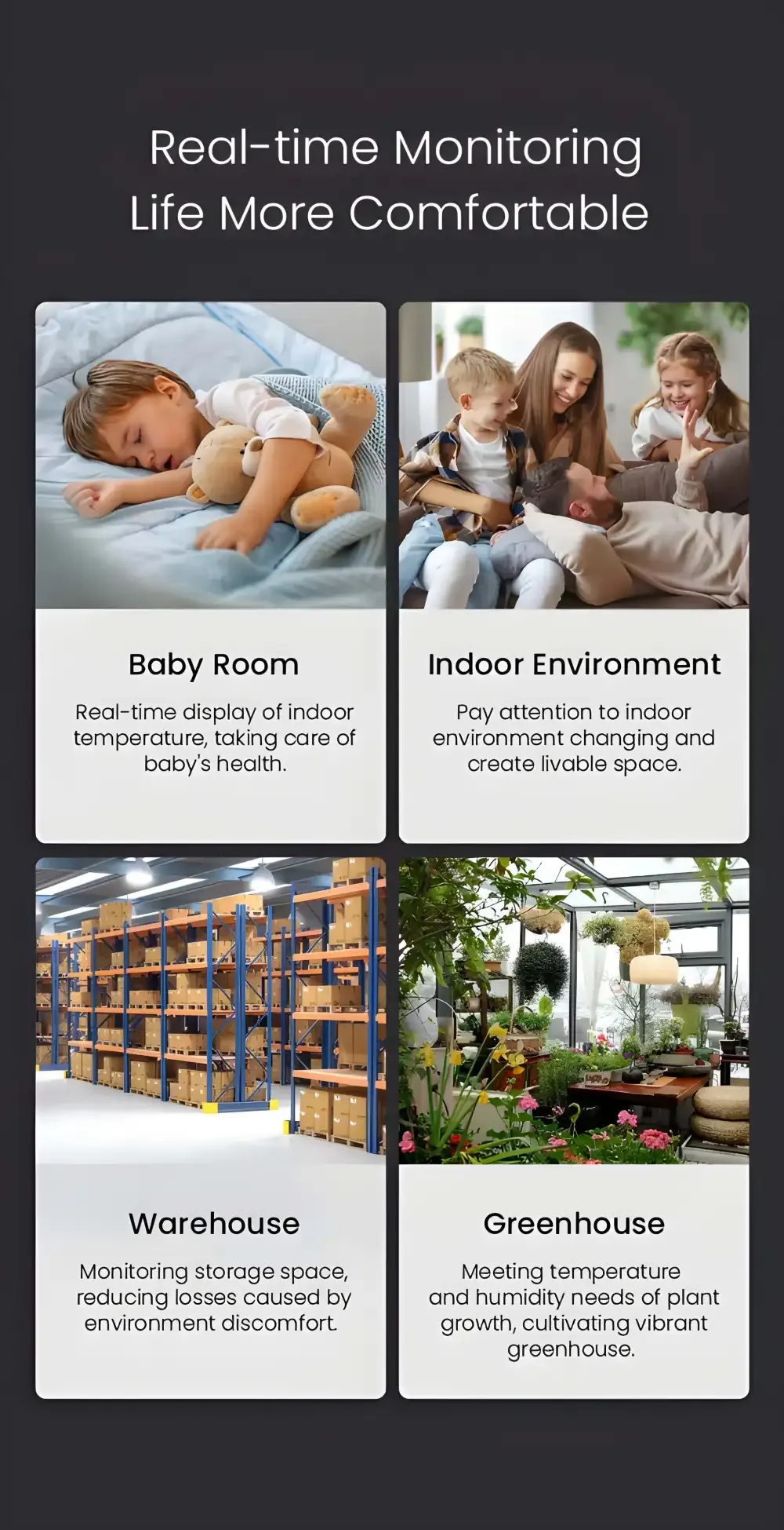 JIMIHONE JM-G3002 Digital Clock Thermometer Humidity Monitor